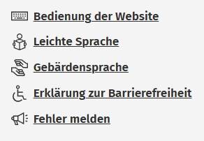 Links zur Barrierefreiheit