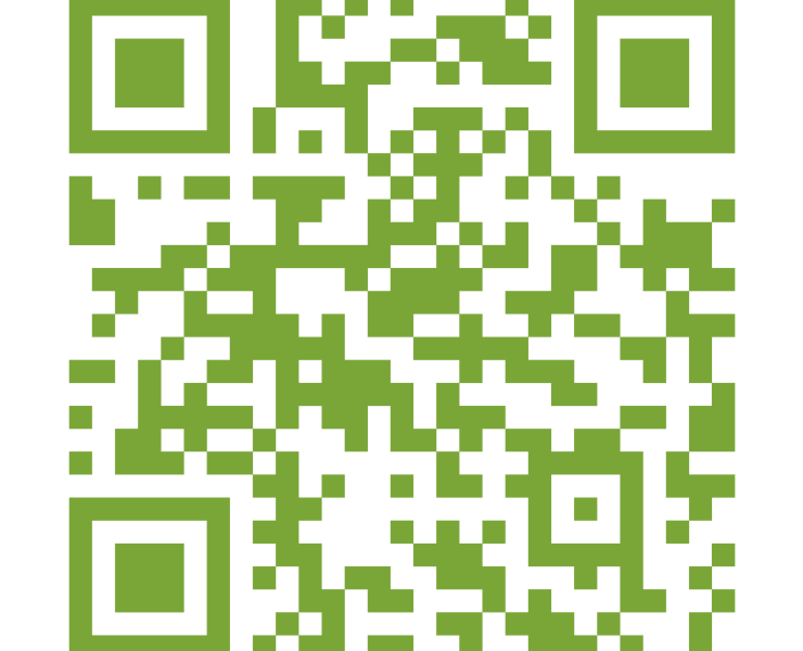 Ein grüner QR-Code auf schwarzem Hintergrund.