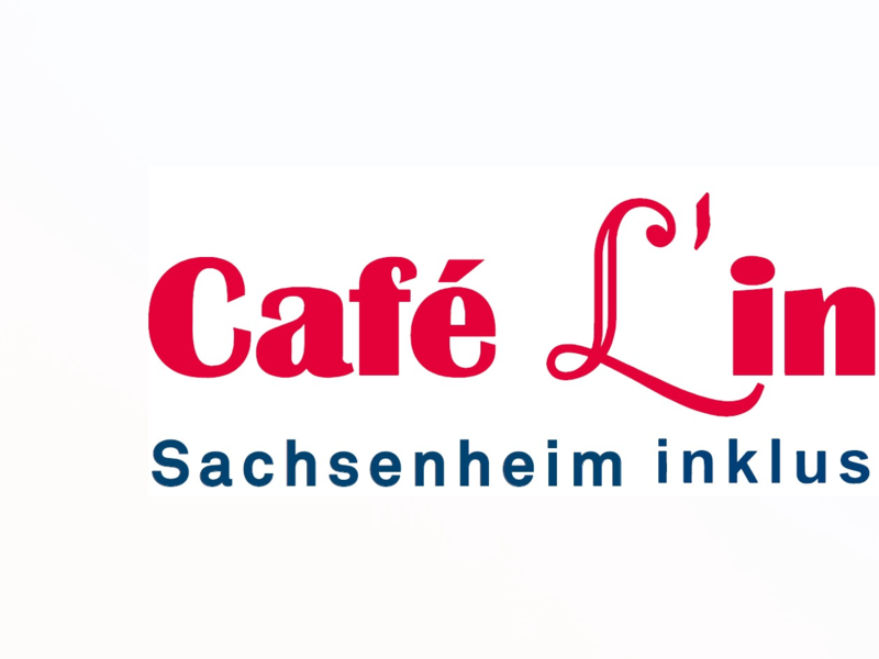 Das Bild zeigt das Logo des "Café Link" mit dem Slogan "Sachsenheim inklusiv".
