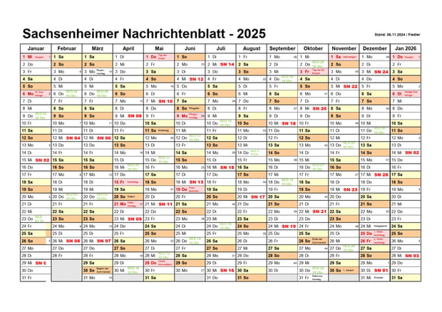 Nachrichtenblatt Erscheinungstermine